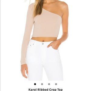 Ribbed Crop Top- Nude